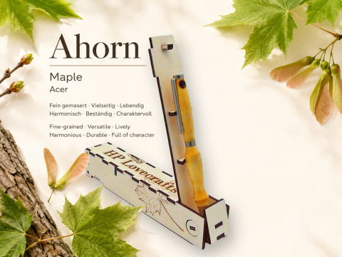 Ahornkugelschreiber, inkl. Magic Pen Box