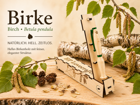 Birkenkugelschreiber, inkl. Magic Pen Box